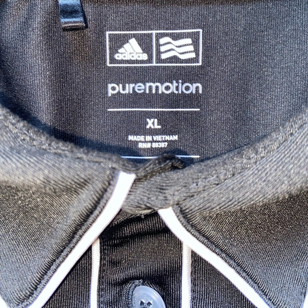Adidas Pure Motion Men’s Black Golf Polo Shirt, Size XL - Picture 2 of 8
